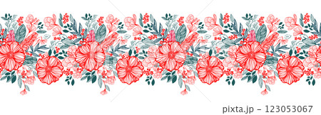 Seamless background floral graphic. hand drawing. Not AI, Vector illustration Seamless background floral graphic. hand drawing. Not AI, Vector illustration 123053067