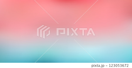 Delicate vector light teal and coral wavy mesh gradient background. Abstract bright 3d curve blue and pink fluid digital watercolor for banner design, sunset water sky concept, liquid poster 123053672