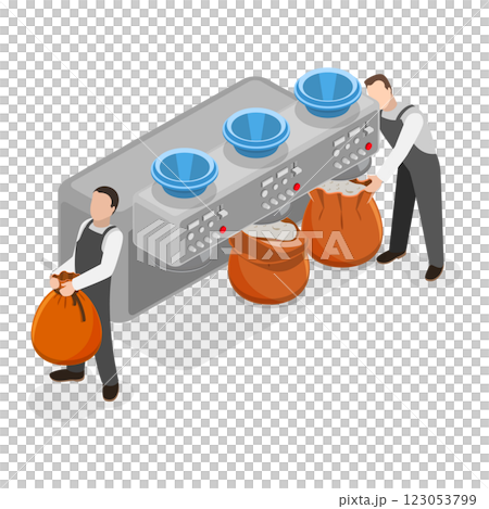 3D Isometric Flat  Illustration of Wheat Manufacture Process. Item 2 123053799