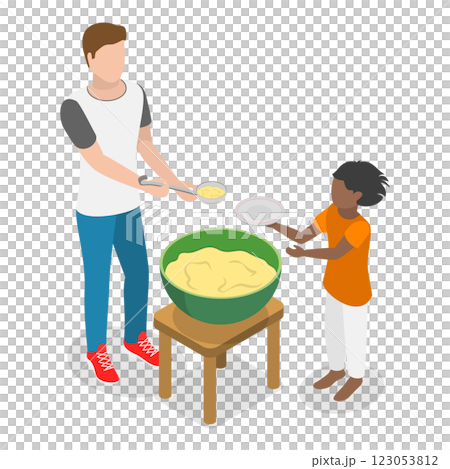 3D Isometric Flat Illustration of Food Crisis. Item 1 3D Isometric Flat Illustration of Food Crisis. Item 1 123053812