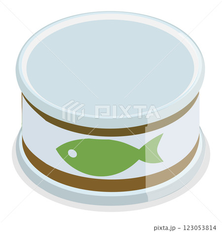 3D Isometric Flat  Set of Fish Production. Item 1 123053814