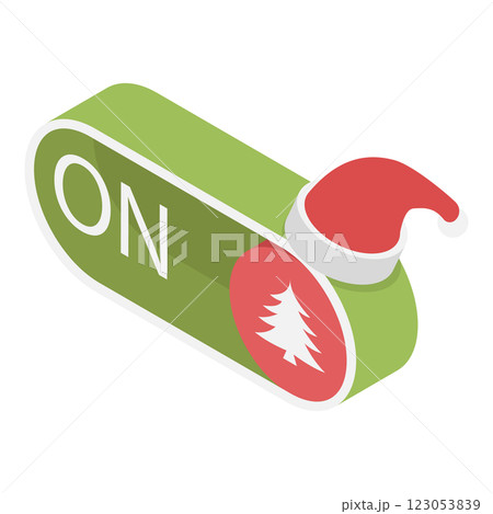 3D Isometric Flat Illustration of Christmas On-off. Item 2 3D Isometric Flat Illustration of Christmas On-off. Item 2 123053839
