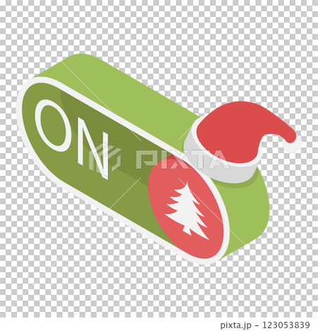 3D Isometric Flat Illustration of Christmas On-off. Item 2 3D Isometric Flat Illustration of Christmas On-off. Item 2 123053839