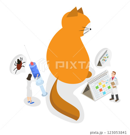3D Isometric Flat  Illustration of Veterinarian Appointment. Item 2 123053841