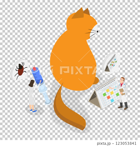 3D Isometric Flat  Illustration of Veterinarian Appointment. Item 2 123053841