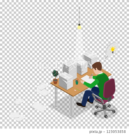 3D Isometric Flat Illustration of Writers Or Poets. Item 2 3D Isometric Flat Illustration of Writers Or Poets. Item 2 123053858