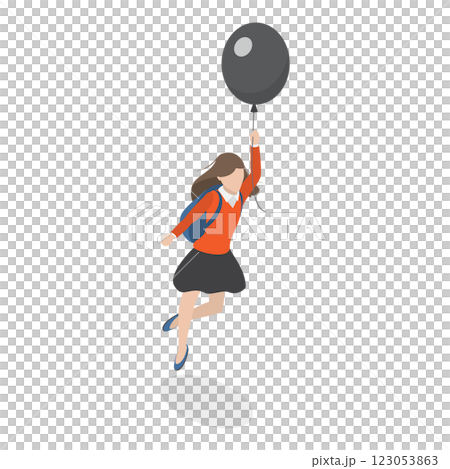 3D Isometric Flat Illustration of Soaring in the Sky. Item 4 3D Isometric Flat Illustration of Soaring in the Sky. Item 4 123053863