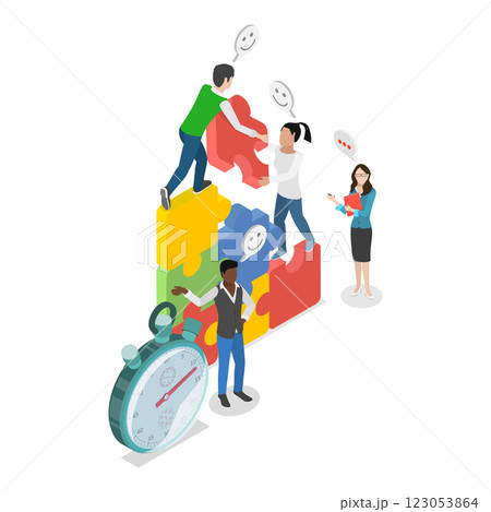 3D Isometric Flat  Illustration of Business Cooperation. Item 2 123053864