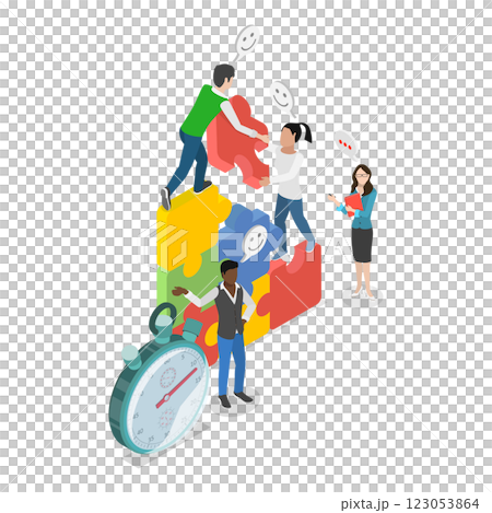 3D Isometric Flat Illustration of Business Cooperation. Item 2 3D Isometric Flat Illustration of Business Cooperation. Item 2 123053864