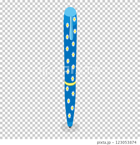 3D Isometric Flat  Set of Various Kawaii Pens. Item 1 123053874