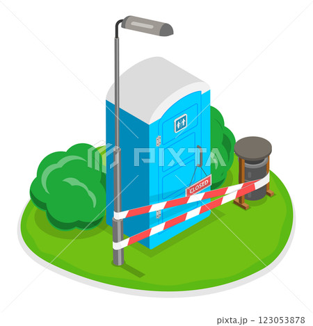 3D Isometric Flat Set of Portable Toilets. Item 1 3D Isometric Flat Set of Portable Toilets. Item 1 123053878