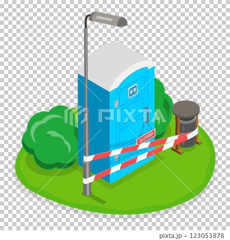 3D Isometric Flat Set of Portable Toilets. Item 1 3D Isometric Flat Set of Portable Toilets. Item 1 123053878