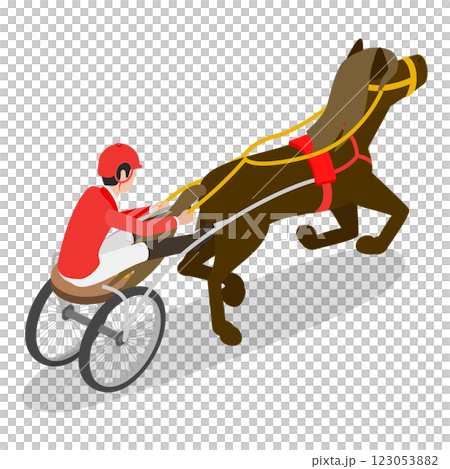 3D Isometric Flat Set of Equestrian Elements. Item 2 3D Isometric Flat Set of Equestrian Elements. Item 2 123053882
