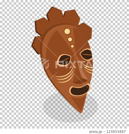 3D Isometric Flat Illustration of African Shaman. Item 1 3D Isometric Flat Illustration of African Shaman. Item 1 123053887