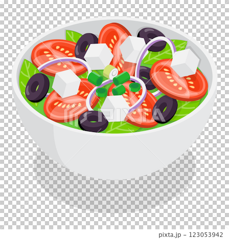 3D Isometric Flat  Set of Vegetarian Dishes. Item 2 123053942