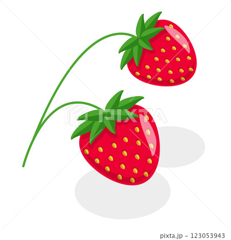 3D Isometric Flat  Set of Berries. Item 6 123053943