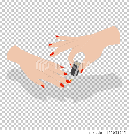 3D Isometric Flat  Illustration of Spa Manicure. Item 8 123053945