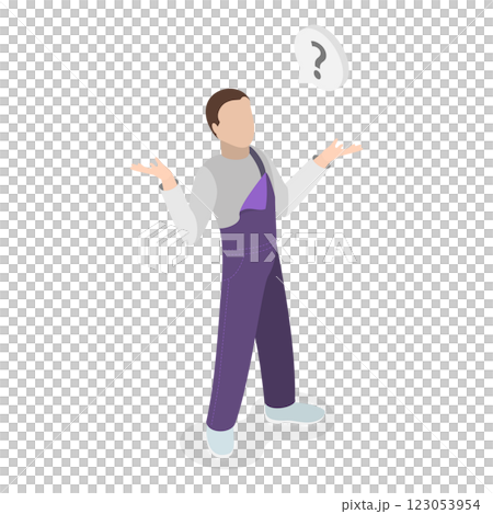 3D Isometric Flat Illustration of Human Emotions and Body Language. Item 1 3D Isometric Flat Illustration of Human Emotions and Body Language. Item 1 123053954