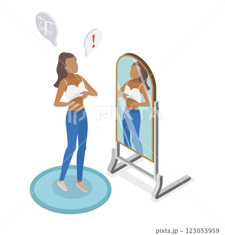3D Isometric Flat Illustration of Teenages Eating Disorders. Item 1 3D Isometric Flat Illustration of Teenages Eating Disorders. Item 1 123053959