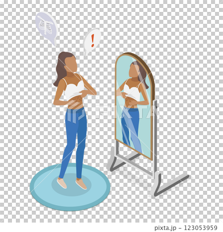 3D Isometric Flat Illustration of Teenages Eating Disorders. Item 1 3D Isometric Flat Illustration of Teenages Eating Disorders. Item 1 123053959