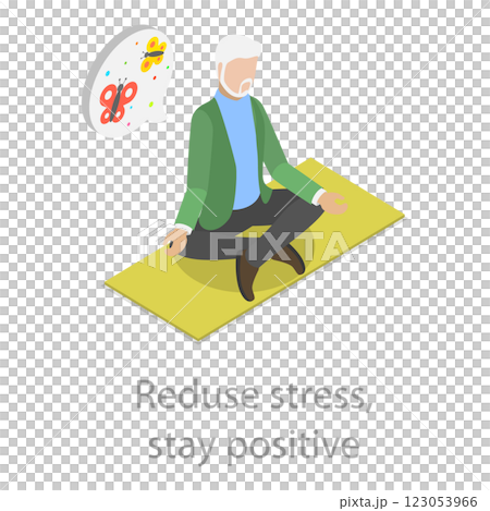 3D Isometric Flat  Illustration of Healthy Aging. Item 11 123053966