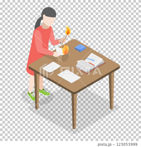 3D Isometric Flat  Illustration of Dangerous Situations With Kids. Item 1 123053999