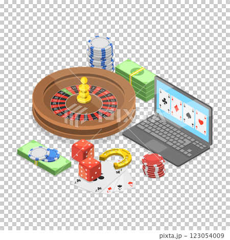 3D Isometric Flat Illustration of Internet Gambling. Item 2 3D Isometric Flat Illustration of Internet Gambling. Item 2 123054009