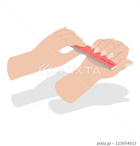 3D Isometric Flat  Illustration of Manicure Procedure. Item 6 123054013