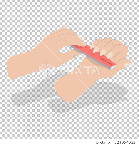 3D Isometric Flat  Illustration of Manicure Procedure. Item 6 123054013