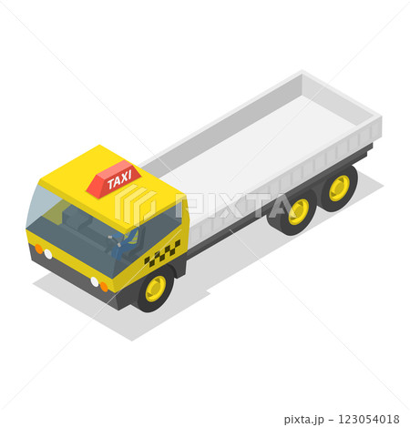 3D Isometric Flat  Illustration of Taxi Collection. Item 1 123054018