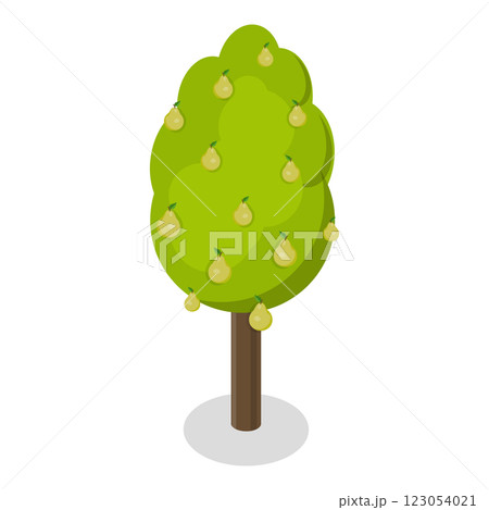 3D Isometric Flat Set of Fruit Tree. Item 3 3D Isometric Flat Set of Fruit Tree. Item 3 123054021