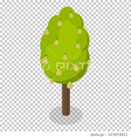 3D Isometric Flat Set of Fruit Tree. Item 3 3D Isometric Flat Set of Fruit Tree. Item 3 123054021