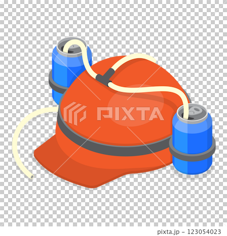 3D Isometric Flat  Set of Equipment For Sport Team Fans. Item 5 123054023