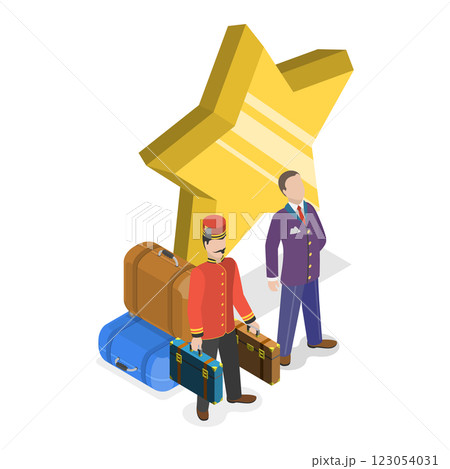 3D Isometric Flat Illustration of Hospitality Service. Item 3 3D Isometric Flat Illustration of Hospitality Service. Item 3 123054031