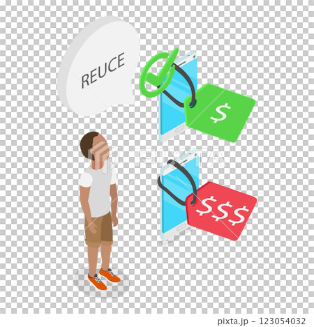 3D Isometric Flat  Illustration of Reduce, Reuse and Recycle. Item 1 123054032