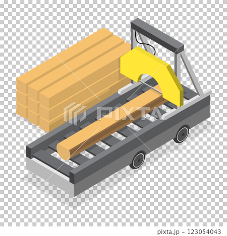 3D Isometric Flat  Illustration of Sawmill. Item 2 123054043