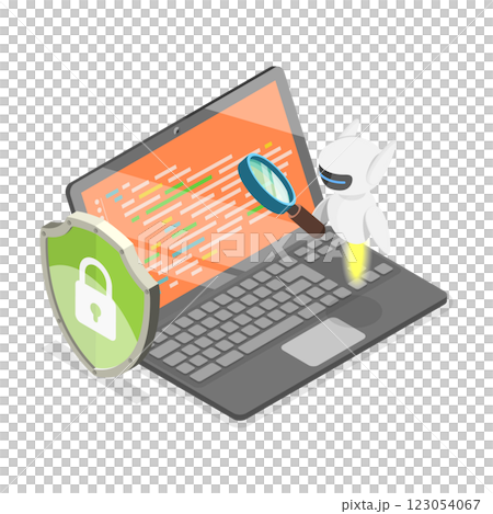 3D Isometric Flat  Illustration of Cyber Security. Item 3 123054067