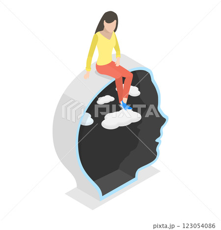 3D Isometric Flat  Illustration of Diversity Of Human Minds. Item 4 123054086