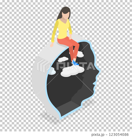 3D Isometric Flat  Illustration of Diversity Of Human Minds. Item 4 123054086