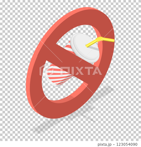 3D Isometric Flat  Illustration of Stop Plastic Polution. Item 1 123054090