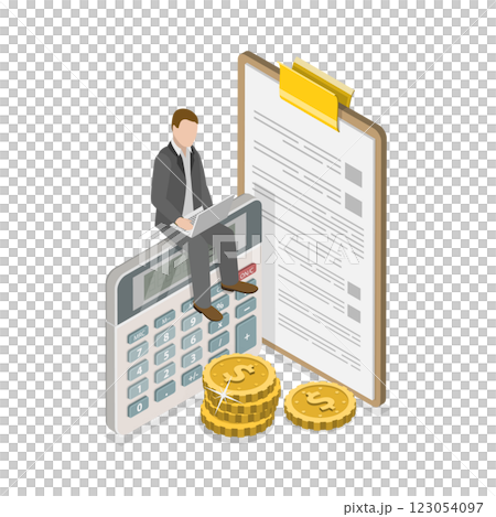 3D Isometric Flat Illustration of Budget And Financial Planning. Item 3 3D Isometric Flat Illustration of Budget And Financial Planning. Item 3 123054097