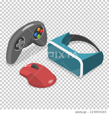 3D Isometric Flat  Illustration of Extended Reality. Item 4 123054103