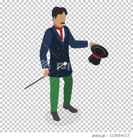 3D Isometric Flat  Set of British People Set. Item 4 123054117