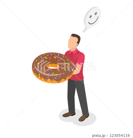 3D Isometric Flat Illustration of Sweet Snacks. Item 3 3D Isometric Flat Illustration of Sweet Snacks. Item 3 123054119