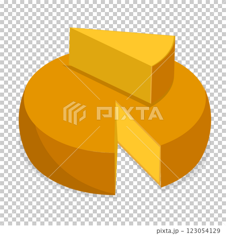 3D Isometric Flat  Set of Cheese Set. Item 1 123054129