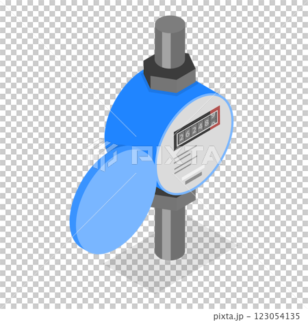 3D Isometric Flat  Set of Gas, Water And Electricity Measuring. Item 4 123054135