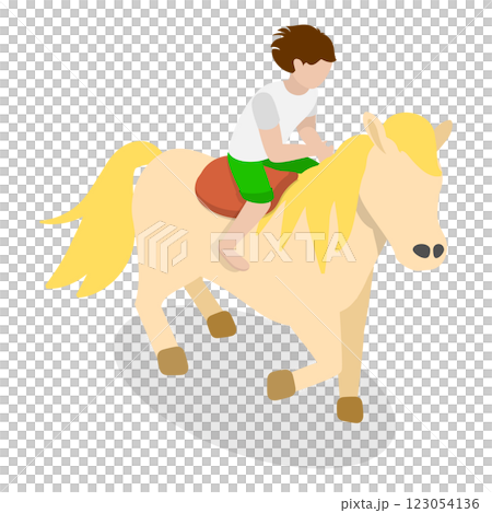 3D Isometric Flat  Set of Ponies. Item 2 123054136