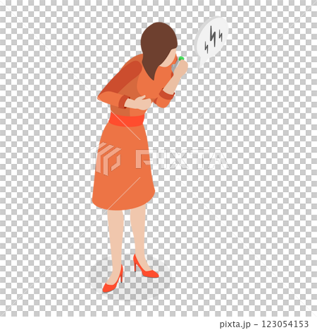 3D Isometric Flat Illustration of Asthma. Item 3 3D Isometric Flat Illustration of Asthma. Item 3 123054153