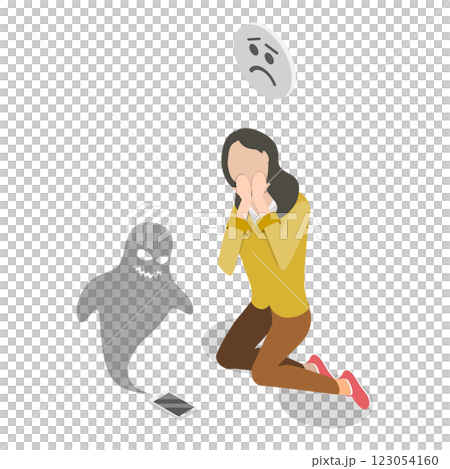 3D Isometric Flat Illustration of Sychology or Psychiatric Poblem. Item 4 3D Isometric Flat Illustration of Sychology or Psychiatric Poblem. Item 4 123054160