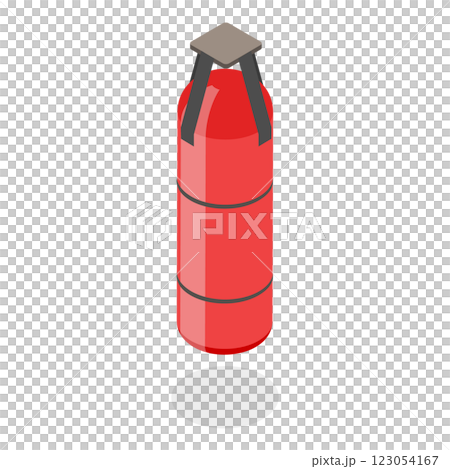 3D Isometric Flat  Set of Boxing Equipment Items. Item 3 123054167